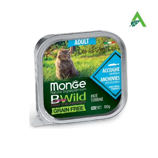 BWILD CAT ADULT ACCIUGHE CON ORTAGGI GR 100 MONGE