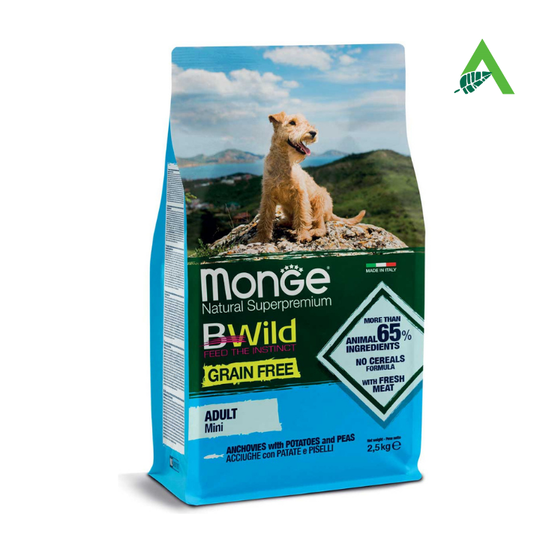 BWILD GF DOG MINI ACCIUGHE/PATATE/PISELLI KG 2,5 MONGE