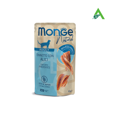 NATURAL BUSTE GATTO G 80 TONNO E ACCIUGHINE MONGE