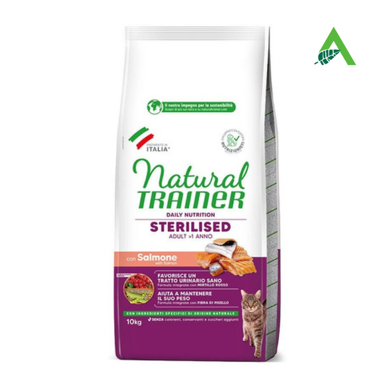 CAT STERILISED SALMONE KG 10  NATURAL TRAINER