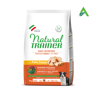 DOG ADULT MEDIUM  KG.3 POLLO NATURAL TRAINER