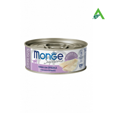 CAT SUPREME STERILISED TONNO E SPIGOLA GR 80 MONGE