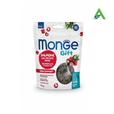 GIFT DOG SUPER M SKIN SUPPORT SALMONE/MIRTILLI ROSSI GR 150 MONGE