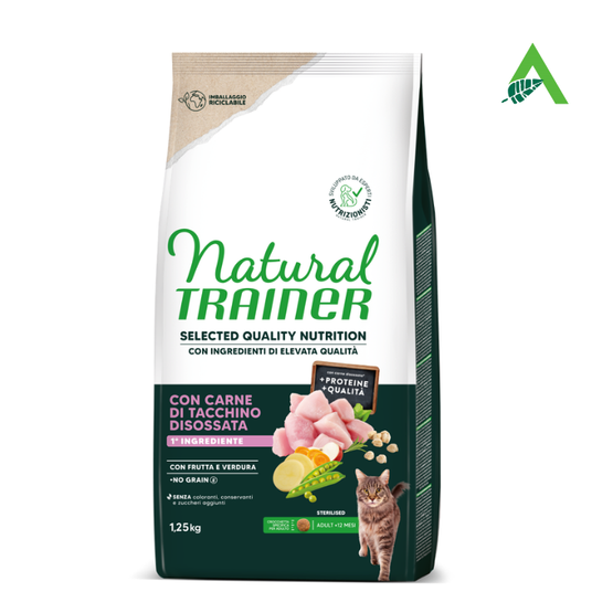 CAT SQN STERIL. NO GRAIN TACCHINO DISOSSATO 1.25 KG NATURAL TRAINER
