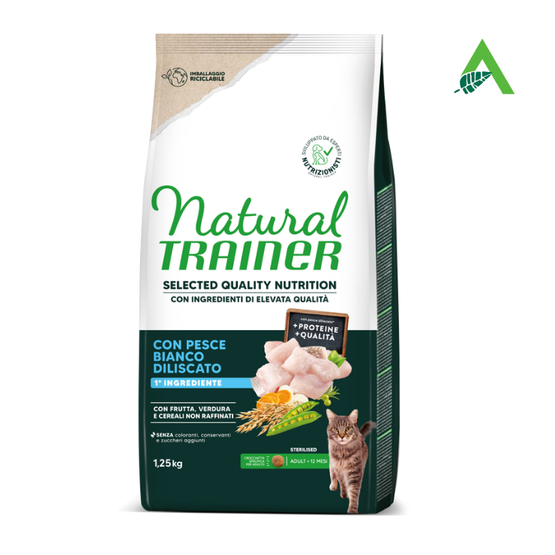 CAT SQN STERIL.PESCE BIANCO DILISCATO 1.25 KG NATURAL TRAINER
