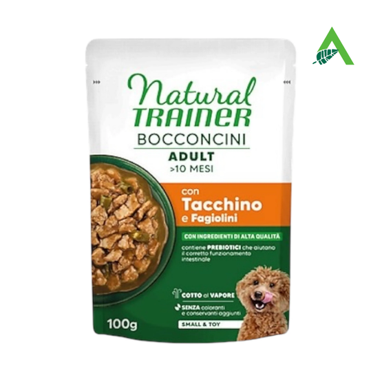 DOG ADULT BOCCONCINI TACCHINO E FAGIOLI S/T 100 G NATURAL TRAINER
