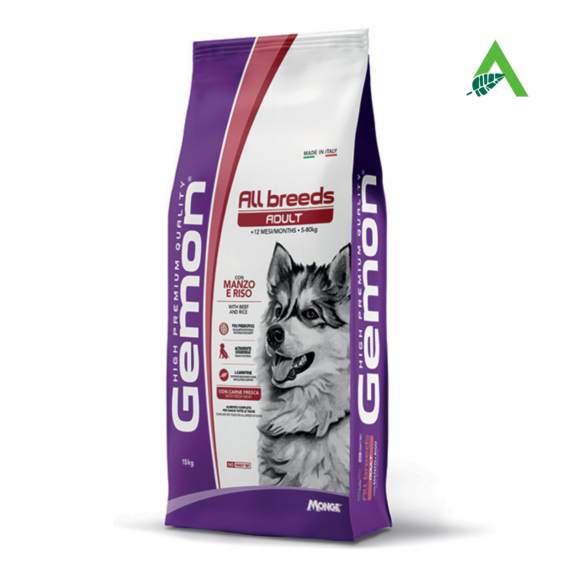 ALL BREEDS ADULT CON MANZO E RISO KG 15 GEMON