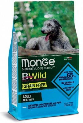BWILD GF DOG ACCIUGHE/PATATE/PISELLI KG 12 MONGE