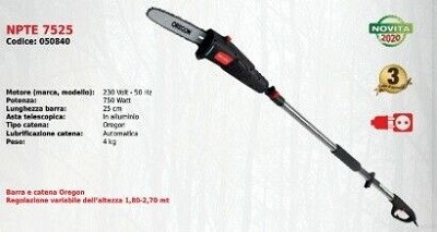 POTATORE ELETTRICO TELESCOPICO NOVATEC NPTE 7525