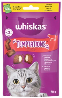 WHISKAS TEMPTATIONS GR.60 MANZO