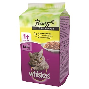 WHISKAS PRANZETTI CARNI BIANCHE +1 6X50 GR