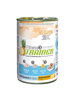 3 NO GLUTEN  MED/MAXI G 400 PUPPY & JUNIOR FITNESS TRAINER