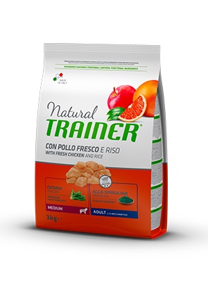 DOG MEDIUM ADULT POLLO E RISO KG.12 NATURAL TRAINER