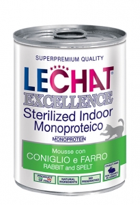 EXCELLENCE CAT PATE' GR. 400 STER/INDOOR CONIGLIO E FARRO LECHAT