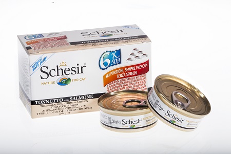 CAT MULTIPACK 6X50 G TONNO E SALMONE SCHESIR