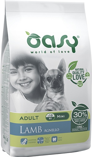 DRY DOG MONOPROTEIN ADULT SMALL/MINI AGNELLO KG 2 OASY