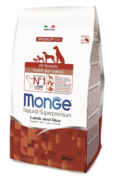 ALL BREED PUPPY AGNELLO E RISO GR.800 MONGE