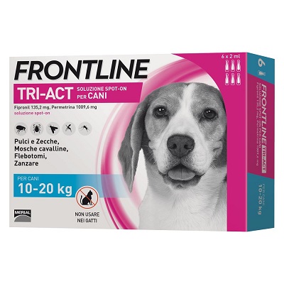 FRONTLINE CANE 10/20 KG, TRI-ACT 6 PIPETTE DA 2 ML