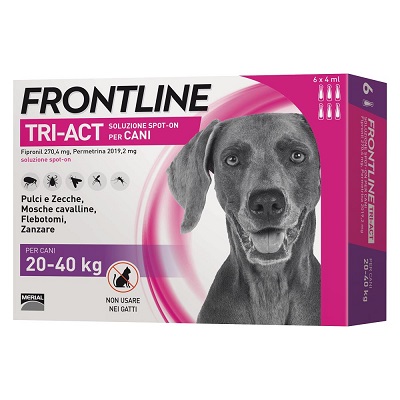 FRONTLINE CANE 20/40 KG. TRI-ACT 6 PIPETTE DA 4 ML