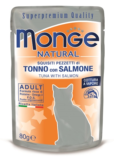 NATURAL BUSTE GATTO G 80 TONNO E SALMONE MONGE