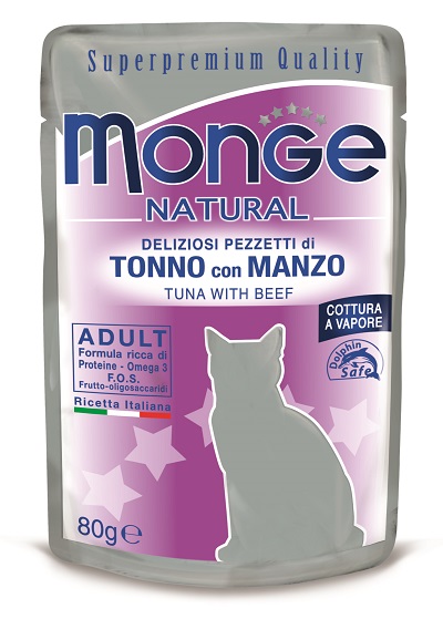 NATURAL BUSTE GATTO G 80 TONNO E MANZO MONGE