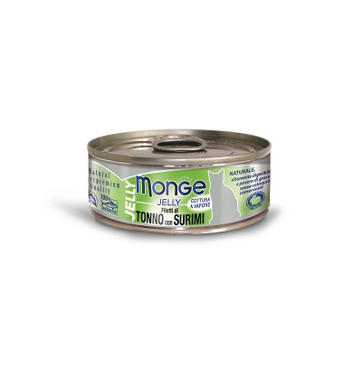 GATTO LATTINA JELLY G 80 TONNO E SURIMI MONGE