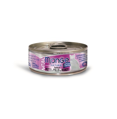 GATTO LATTINA G 80 NATURAL POLLO CON MANZO MONGE