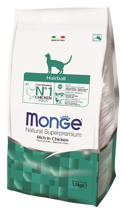 CAT ADULT HAIRBALL POLLO KG 1,5 MONGE