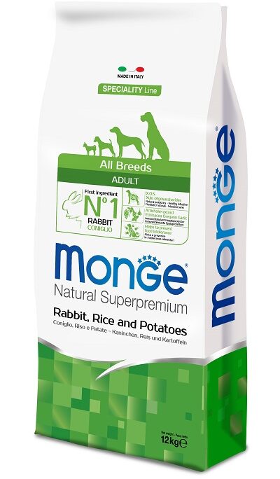 DOG ALL BREEDS ADULT KG 12 CONIGLIO,RISO E PATATE MONGE