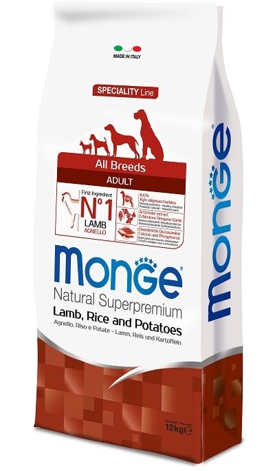 DOG ALL BREEDS KG 12 AGNELLO,RISO E PATATE  MONGE