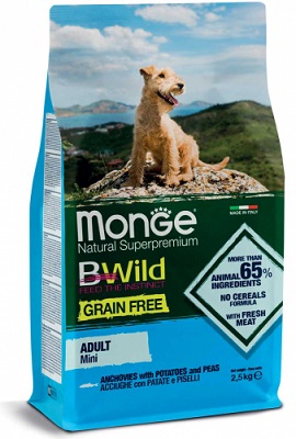 BWILD GF DOG MINI ACCIUGHE/PATATE/PISELLI KG 2,5 MONGE