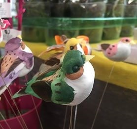 UCCELLINO SU FILO DI FERRO 3COL H4 L.8