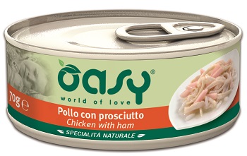 WET CAT SPEC. NATURALI POLLO CON PROSCIUTTO LATTINA 70 OASY
