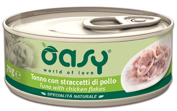 WET CAT TONNO CON STRACCETTI POLLO  LATTINA 70 OASY