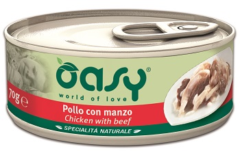 WET CAT SPEC. NATURALI POLLO CON MANZO LATTINA GR 150 OASY