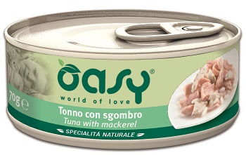 WET CAT SPEC. NATURALI TONNO CON SGOMBRO LATTINA GR 150 OASY