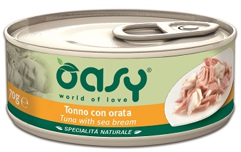 WET CAT SPEC. NATURALI TONNO CON ORATA LATTINA GR 150 OASY