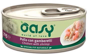 WET CAT SPEC. NATURALI POLLO CON GAMBERETTI LATTINA GR 150 OASY