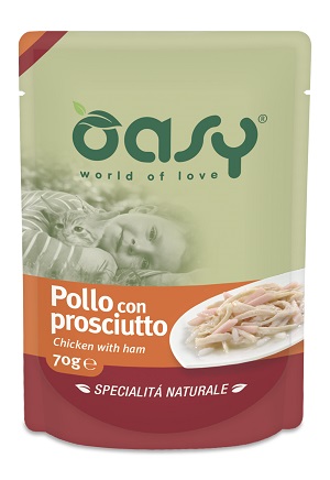 WET CAT SPEC. NATURALI POLLO CON PROSCIUTTO BUSTA 70 OASY