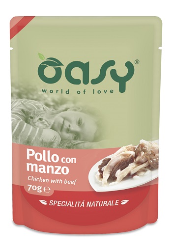 WET CAT SPEC. NATURALI POLLO CON MANZO BUSTA 70 OASY