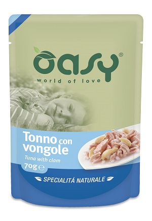 WET CAT SPEC. NATURALI TONNO CON VONGOLE BUSTA 70 OASY