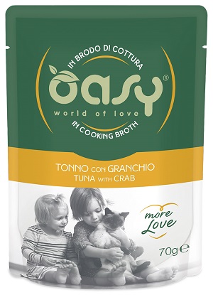 WET CAT MORE LOVE BUSTA 70 G TONNO CON GRANCHIO OASY