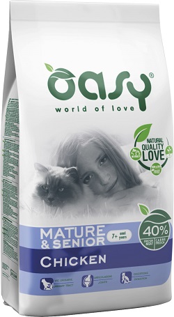 DRY CAT SUPERIOR MATURE E SENIOR STERILIZED POLLO 1,5 KG OASY