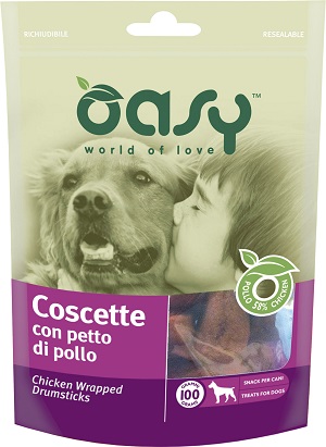 SNACK DOG COSCETTE CON PETTO DI POLLO BUSTA 100 G OASY