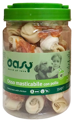 SNACK DOG OSSO MASTICABILE CON POLLO TAGLIA S 350 G OASY