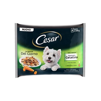 CESAR DELIZIE BUSTA 4X100 G SELEZIONE IN GELATINA