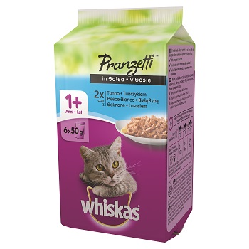 WHISKAS PRANZETTI 6X50 G PESCE +1