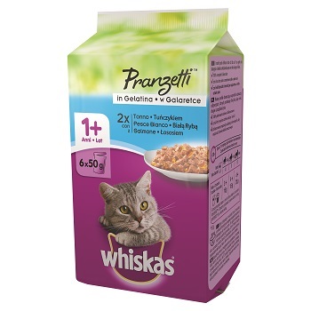 WHISKAS PRANZETTI 6X50 G PESCE IN GELATINA