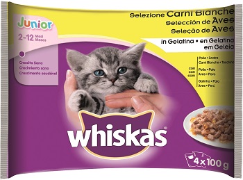 WHISKAS GATTINI 4X100 G SELEZIONI CARNI BIANCHE IN GELATINA