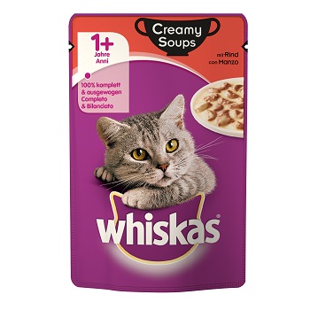 WHISKAS CREAMY SOUPS 85 G CON MANZO